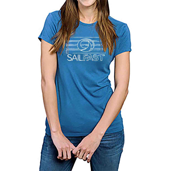 SailFast Apparel, LLC Bamboo Shirt 'Boardwalk' Women's Bamboo T-Shirt Sea Blue